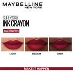 Buy Maybelline New York Matte Ink Crayon Lipstick, Smudgeproof, Lasts Up To 8H - 55 Make it Happen, 1.2 gm - Purplle