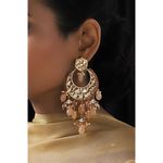 Buy Joules by Radhika Peach and Kundan Stunded Chandelier Chandbali - Purplle