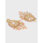 Buy Joules by Radhika Peach and Kundan Stunded Chandelier Chandbali - Purplle