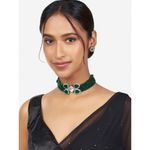 Buy Joules by Radhika Green Kundan Polki Choker Necklace & Earrings Set - Purplle