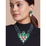 Buy Joules by Radhika Green Meenakari Beaded Necklace Set With Hydro Polkis - Purplle