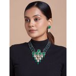 Buy Joules by Radhika Green Meenakari Beaded Necklace Set With Hydro Polkis - Purplle