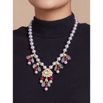Buy Joules by Radhika Grey Shell Pearl Kundan Polki Necklace - Purplle