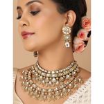 Buy Joules by Radhika Kundan Polki Necklace Set in Gold and Green Tone - Purplle