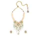 Buy Joules by Radhika Kundan Polki Choker Necklace Set in Green and Yellow Tone - Purplle