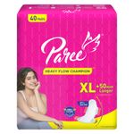 Buy Paree Soft & Rash Free Comfort Sanitary Pads for Women With 3 Seconds Absorption For Heavy Flow, XL| Wider Back and Gentle Fragrance - 40 Pads - Purplle