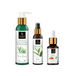 Buy Good Vibes Oil Control Combo Kit (Tea Tree & Papaya Serum 10ml + Tea tree Face Wash 120 ml + Green Tea Toner 120 ml) - Purplle