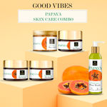 Buy Good Vibes Papaya Skin Care Combo (Set of 5) - Face Wash, Scrub, Mask, Gel and Cream - Purplle