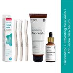 Buy Sirona Clear Skin Routine Combo of Exfoliating Face Wash with Face Razors and Face Serum 3 Pcs - Purplle