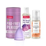 Buy Sirona Better Period Combo of Foaming Intimate Wash with Large Menstrual Cup and Menstrual Cup Wash Combo of 2 - Purplle