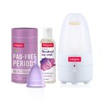 Buy Sirona Menstrual Cup Life Combo with Medium Menstrual Cup, Sterilizer and Menstrual Cup Wash 3 Pcs - Purplle