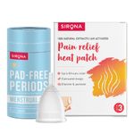 Buy Sirona FDA Approved Reusable Menstrual Cup (Small) with Pain Relief Heat Patches (Pack of 3) - Purplle