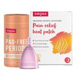 Buy Sirona FDA Approved Reusable Menstrual Cup (Medium) with Pain Relief Heat Patches (Pack of 3) - Purplle