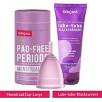 Buy Sirona FDA Approved Menstrual Cup (Large) with Glycerine Free Natural Black Current Lubricant Gel 2 Pcs - Purplle