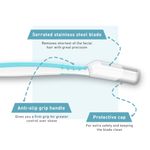 Buy Sirona Reusable Eyebrow & Face Razor for Women - 3 Razors | Painless Facial Hair Removal | Eyebrow Shaper, Upper Lip, Forehead, Peach Fuzz, Chin, Sideburns & Dermaplaning Tool - Purplle
