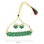 Buy Pujvi Fashions Green Alloy Choker Traditional Gold Plated Necklaces Set.(skyblue necklace1) - Purplle