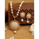 Buy Pujvi Fashions Gold Alloy Necklace Set For womens or girls.(Suraj Necklace set) - Purplle