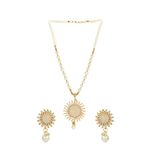 Buy Pujvi Fashions Gold Alloy Necklace Set For womens or girls.(Suraj Necklace set) - Purplle