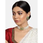 Buy Pujvi Fashions Alloy Green Necklace Set for womens or girls.(Small Round Green choker necklace set1) - Purplle