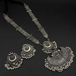 Buy Pujvi Fashions Silver Alloy Necklace Set for womens or girls.(oxidised Long Small Moti Necklace1) - Purplle