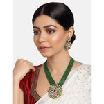 Buy Pujvi Fashions Green Kundan Necklace set for womens or girls. - Purplle