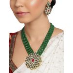 Buy Pujvi Fashions Green Kundan Necklace set for womens or girls. - Purplle