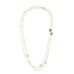 Buy Ahaanya White Pearl Necklace With Gold Tone Chain O2AHANK55 - Purplle