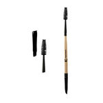 Buy KINDED Mascara Spoolie and Angular Eyebrow Double Sided 2 in 1 Makeup Brush Professional Series for Lashes Curling with Smooth Soft Synthetic Bristles Anti Rust Aluminium Ferrule Wooden Handle Grip - Purplle