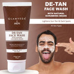 Buy Glamveda Men De Tan Face Wash With Natural Scrubbing Beads (100 ml) - Purplle