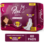 Buy Paree Super Nights Sanitary Pads with Double Feather for Heavy Flow, XXL | All Night Leakage Protection and Convenient Disposable Pouch - 60 Pads - Purplle