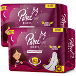 Buy Paree Super Nights Sanitary Pads with Double Feather for Heavy Flow, XXL | All Night Leakage Protection and Convenient Disposable Pouch - 60 Pads - Purplle