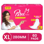 Buy Paree Super Sanitary Pads with Double feather for Heavy Flow, XL | All Day Leakage Protection and Convenient Disposable Pouch- 60 Pads - Purplle