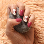 Buy Lick 12 Pcs Dark Pink Artificial Reusable False/Fake Acrylic Nails Extension Nail Art - Purplle