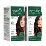 Buy Biotique Bio Herbcolor 3N Darkest Brown (50 g +110 ml) Pack Of 2 - Purplle