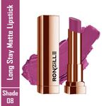 Buy Ronzille RC Long Stay Creamy Matte Lipstick With Intense Colour -08 - Purplle