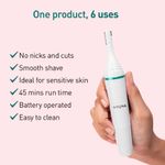 Buy Sirona 6-in-1 Electric Razor for Women | For Eyebrows, Upper Lips, Chin, Peach Fuzz, Underarms & Bikini Area | Pain-Free Hair Removal at Home | Battery Operated - Purplle