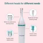 Buy Sirona 6-in-1 Electric Razor for Women | For Eyebrows, Upper Lips, Chin, Peach Fuzz, Underarms & Bikini Area | Pain-Free Hair Removal at Home | Battery Operated - Purplle