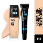 Buy Maybelline New York Fit Me Regime Kit- Fit Me Matte & Poreless Primer+ Fit Me Foundation Shade 115 60 ml - Purplle
