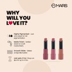 Buy MARS Matte Box Set of 3 Creamy Matte Lipsticks - 02 Peaches and Nudes | 3.2gx3 - Purplle