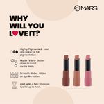 Buy MARS Matte Box Set of 3 Creamy Matte Lipsticks - 05 Blushed Nudes | 3.2gx3 - Purplle