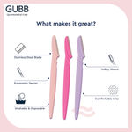 Buy GUBB Face & Eyebrow Razor For Women, Safe & Painless Hair Removal - 3 Facial Razors - Purplle