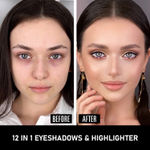 Buy Half N Half 12 in 1 Eyeshadow & Highlighter Makeup Kit, Multicolour Palette-04 (12 gm) - Purplle