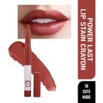 Buy Matt look Power Last Lip Stain Crayon Lipstick, Rich Colour, Non Transfer, Mask Proof & Luxurious Creamy Matte, Cute Nude (1.3g) - Purplle