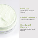 Buy mCaffeine Green Tea Face Cleansing Butter with Shea Butter & Vit E| Moisturizing & Gentle Makeup Remover & Face Cleanser | For All Skin Types - 100g - Purplle