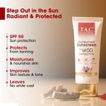 Buy TAC - The Ayurveda Co. Kumkumadi Sunscreen Moisturizing SPF 50 UVA/UVB PA+++ Moisturizing Protection, 50gm - Purplle