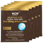 Buy WOW Skin Science Salicylic Acid Natural Fiber Cupra Face Lifting Sheet Mask - Balances Sebum, Controls Acne And Renews Skin - 25 Ml - Pack of 5 - Purplle