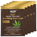 Buy WOW Skin Science Hemp Natural Cupra Fiber Face Lifting Sheet Mask - Prevents UV Damage And Repairs Skin Barrier - 25 Ml - Pack of 5 - Purplle