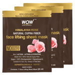 Buy WOW Skin Science Himalayan Rose Natural Cupra Fiber Face Lifting Sheet Mask - Skin Brightening, Skin Smoothening And Skin Toning - 25 Ml - Pack of 3 - Purplle
