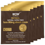Buy WOW Skin Science Retinol Natural Cupra Fiber Face Lifting Sheet Mask - Boosts Collagen, Reduces Fine Lines & Even Out Complexion - 25 Ml - Pack of 5 - Purplle