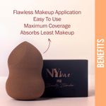 Buy NY Bae Pro Beauty Blender | Two Cuts Pear Shape Blender | Brown | Flawless Makeup Application | Maximum Coverage - Quirky 02 - 1 Pc - Purplle